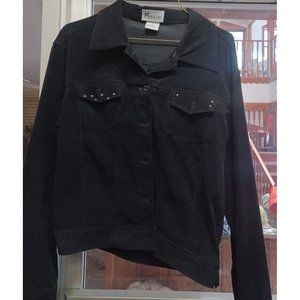 Marisol Jacket Medium Black Short Star-Studded Long Sleeve BOHO